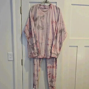 Theo + Leigh Tie-Dye Lounge Set - Pink and Gray
